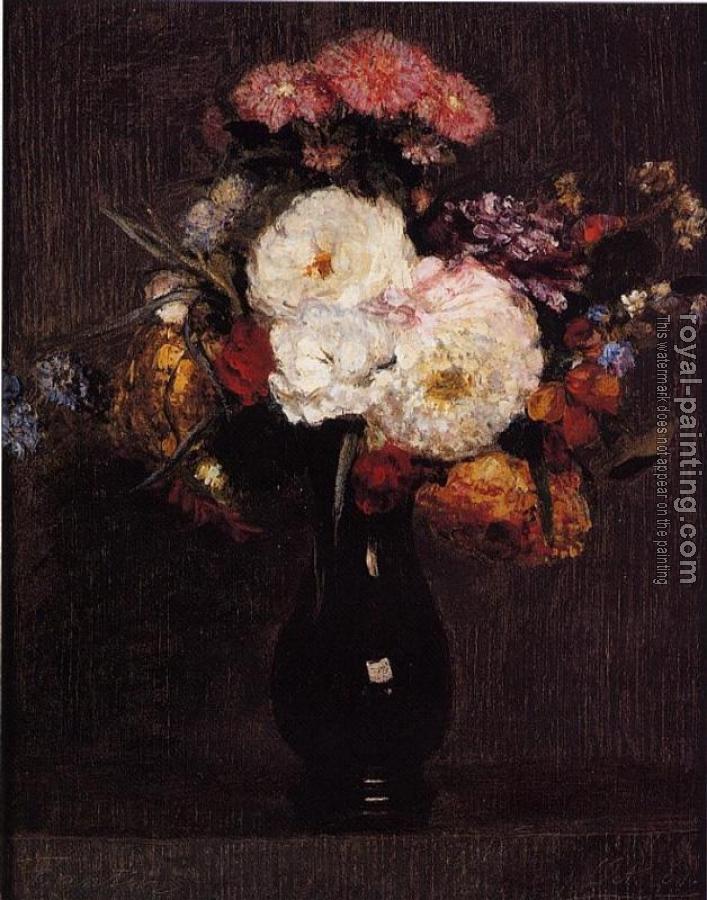 Henri Fantin-Latour : Dahlias, Queens Daisies, Roses and Corn Flowers II